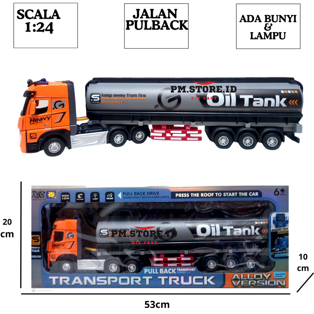 Diecast heavy truck tangki besi JUMBO pulback