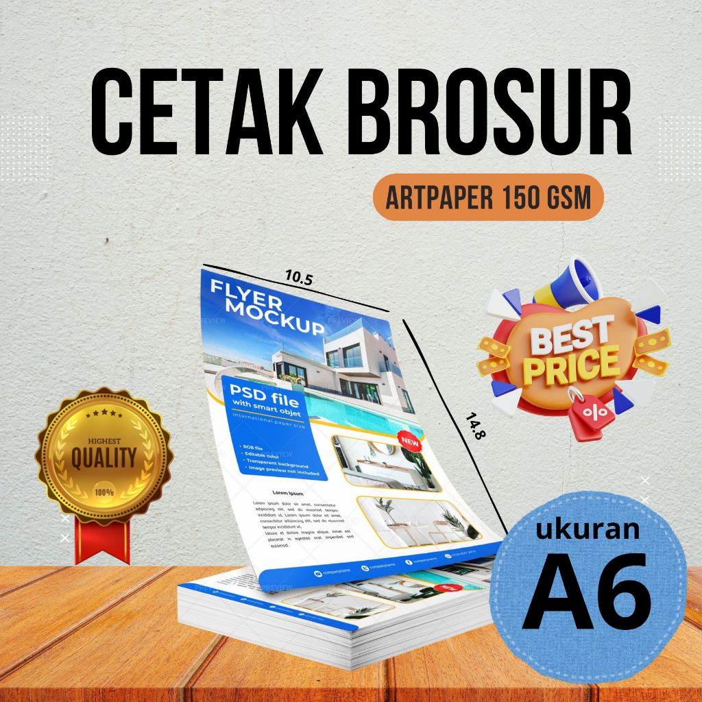 

Cetak Brosur A6 Termurah - Full Color - Custom Brosur - 1Sisi - 2 Sisi