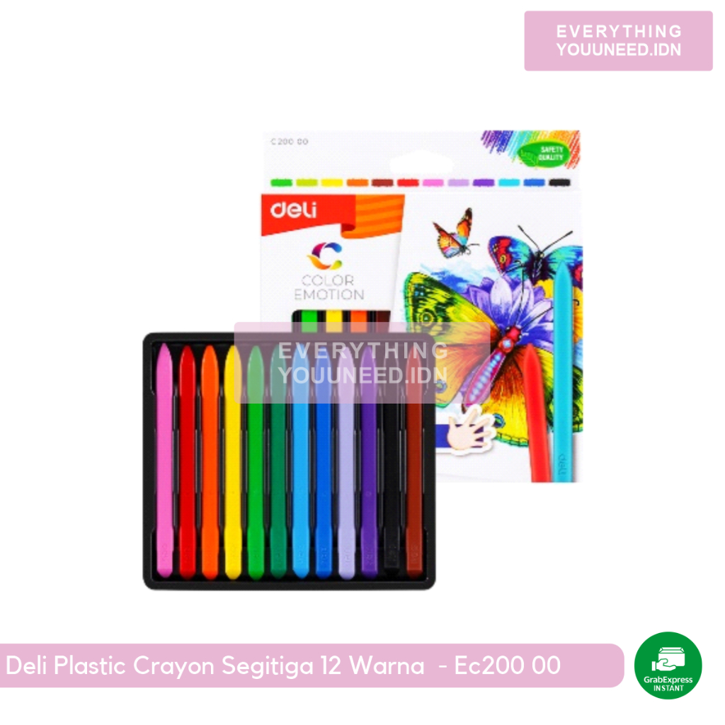 

Deli Plastic Crayon Segitiga 12 Warna - EC200 00