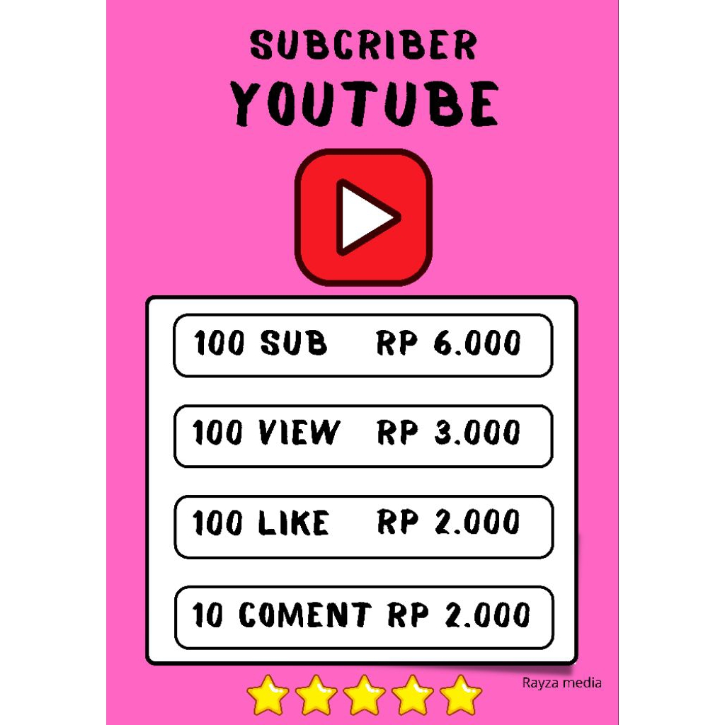 SUBCRIBE YOUTUBE TERMURAH|LIKE VIEW|BERGARANSI PROSES CEPAT