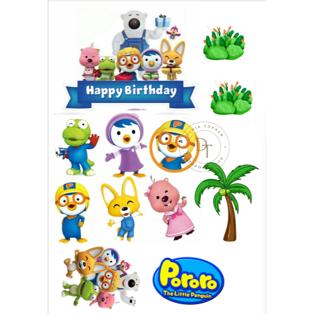 TOPPER Cake PORORO Custom/Hiasan Kue ULTAH Pororo Custom