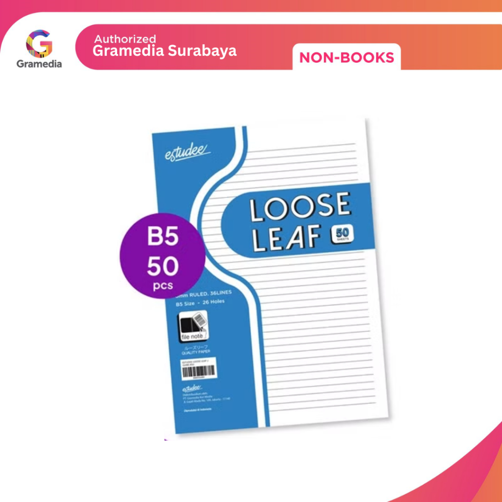 

Gramedia Surabaya NB - ESTUDEE LOOSE LEAF J GARIS B50