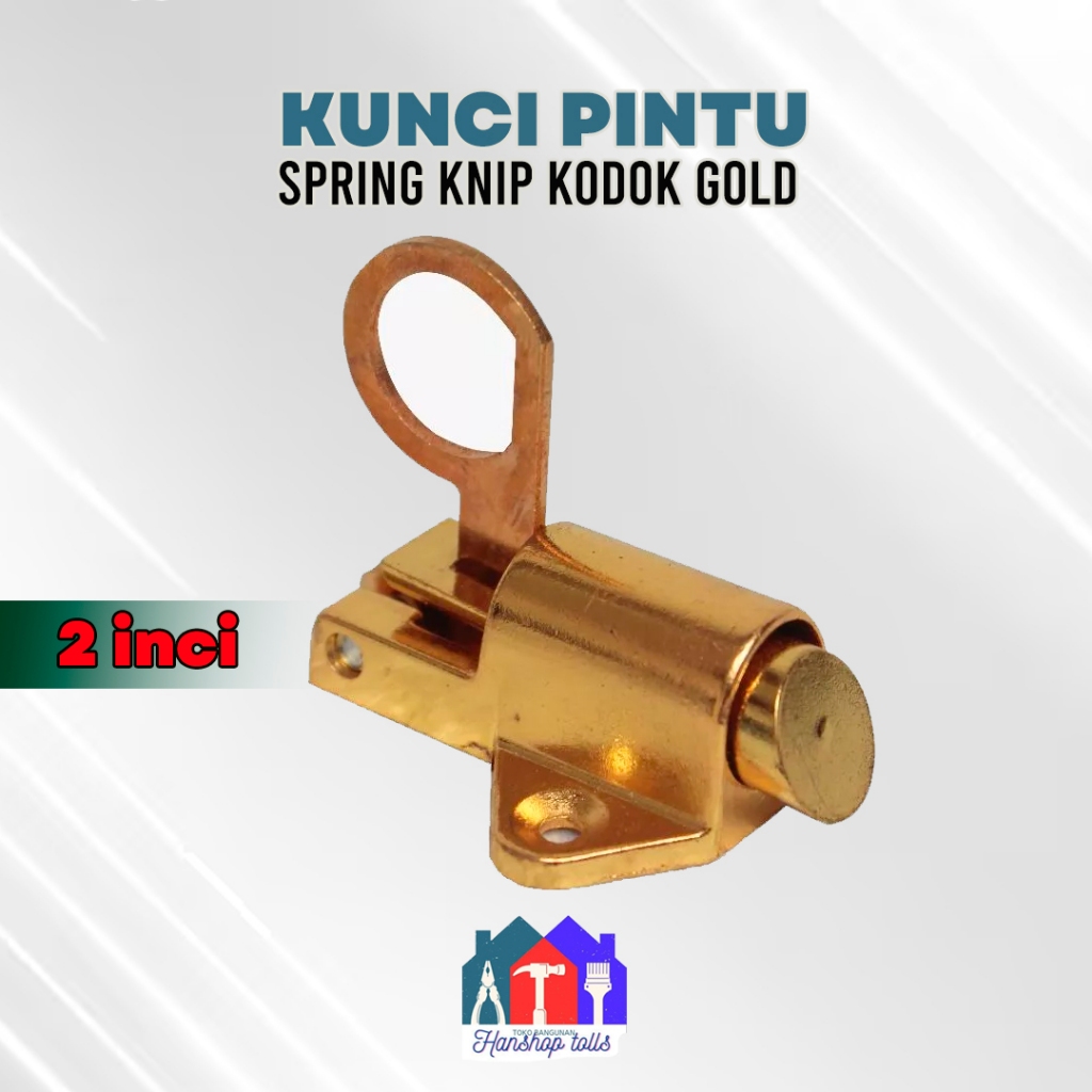 Spring Knip Bulat Kuning Slot Jendela Kodok Grendel Gold