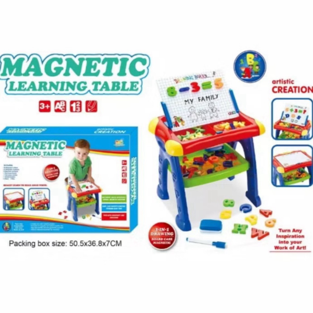 Mainan Edukasi Anak Papan Tulis Magnet Untuk Belajar Baca Tulis Gambar Berhitung Angka Huruf