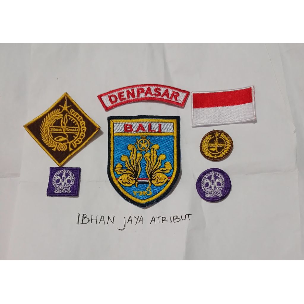 badge / logo / emblem / patch pramuka denpasar kwarda bali bordir