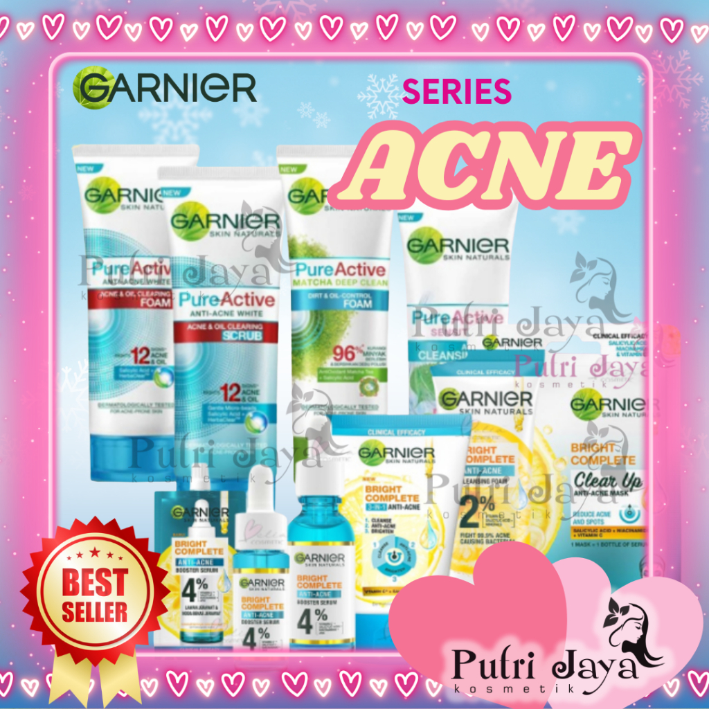 GARNIER Acne Sensitive Series | Pure Active | Foam Scrub Serum Gel