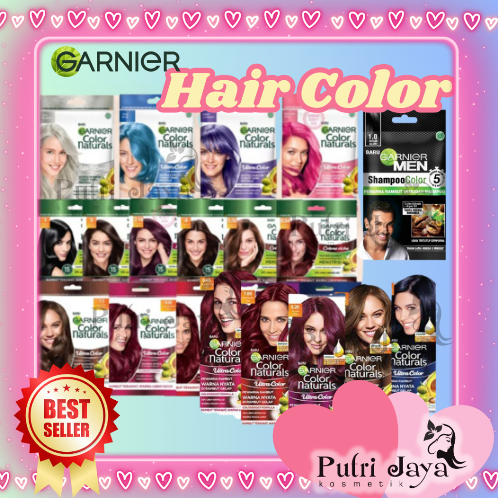GARNIER Hair Color | Semir Rambut | Sachet/Box | Semir Sampo Men