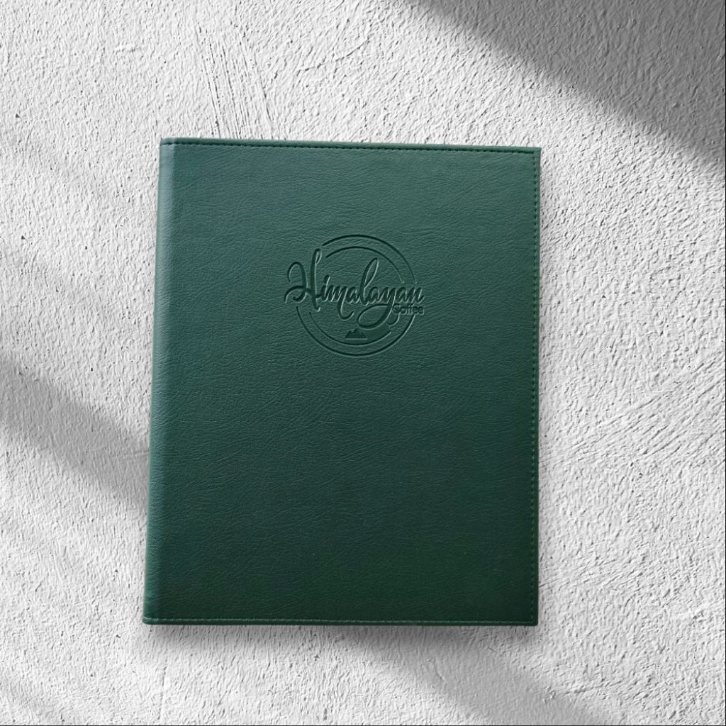 

buku menu logo embos ukuran buku a4