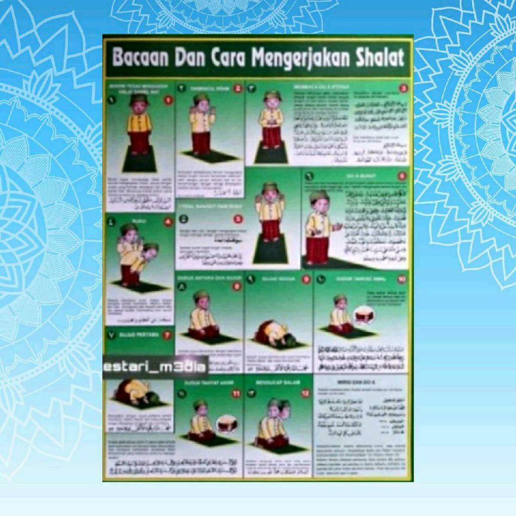 Poster Dinding Bacaan Sholat Poster Pengetahuan Anak Vertikal