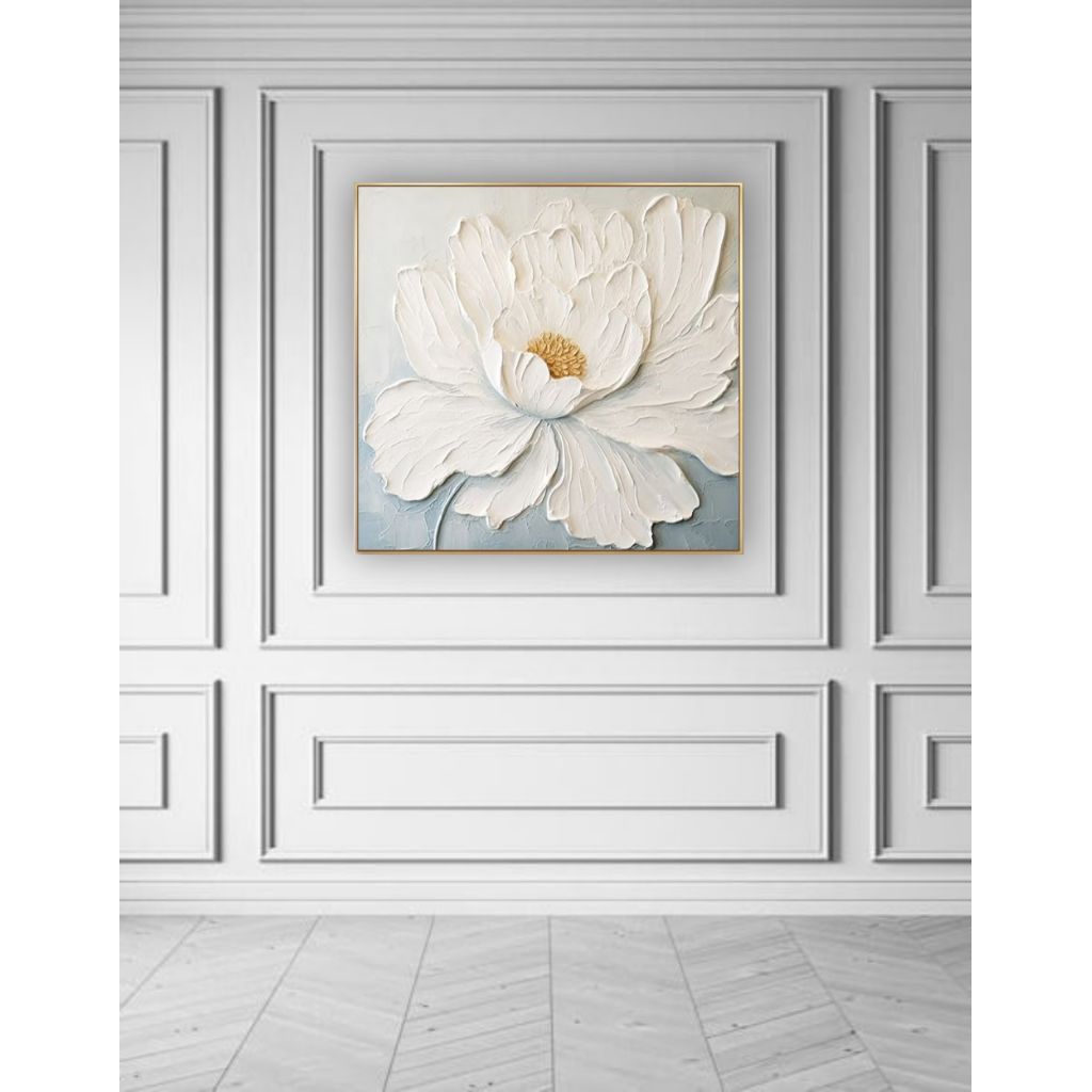 Lukisan Dinding Bertekstur Timbul Bunga Mawar