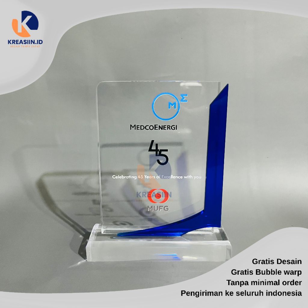 Plakat, Plakat Akrilik Custom, Plakat Premium tebal 10mm & 15 mm, Plakat Penghargaan, Jual Plakat