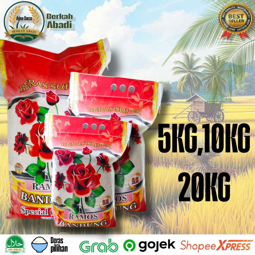 

Beras Ramos bandung 5KG 10KG 20KG Berkualitas Premium Quality - pulen & enak