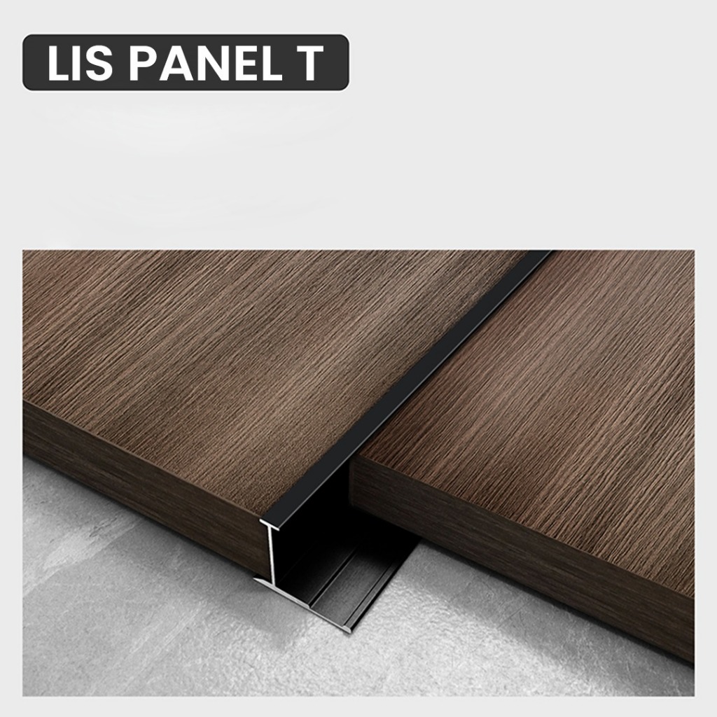 LIS PANEL ALUMUNIUM U T W F 8MM 5MM HITAM GOLD WALLBOARD 300CM