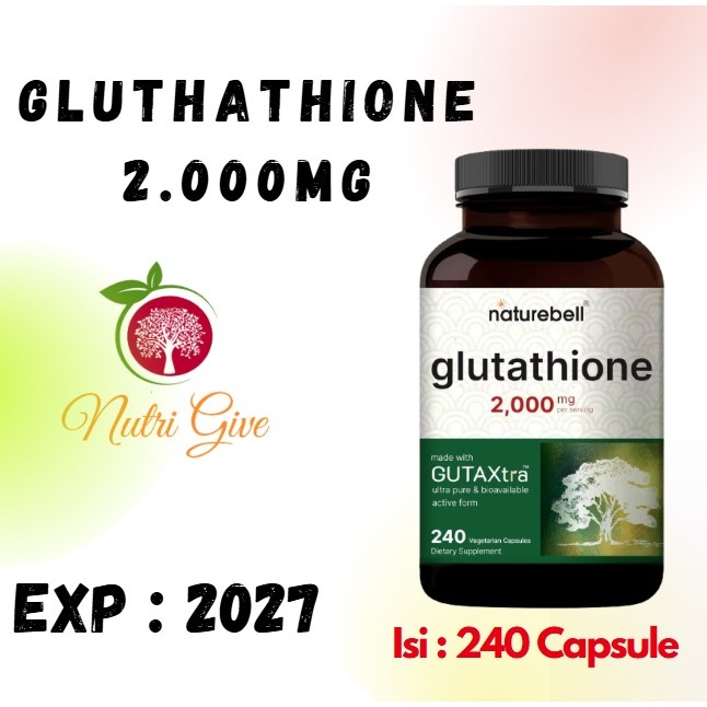 Naturebell Glutathione Reduced 2000 mg 240 Veggie Capsule Antioxidant Original USA