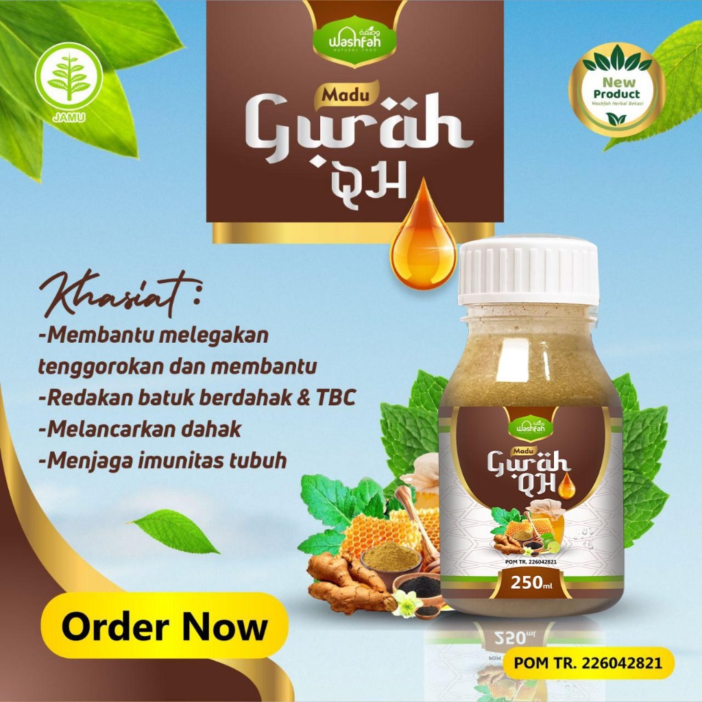 

Madu Gurah QH Qusthul Hindi Washfah Herbal Batuk Flu Radang Tenggorokan Gurah POM TR