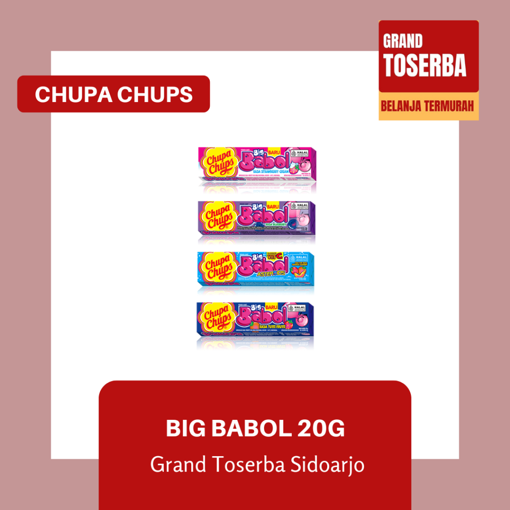 

CHUPA CHUPS BIG BABOL 20g (Isi 5pcs) / PERMEN KARET RASA BUAH / PERMEN TRAVEL SIZE