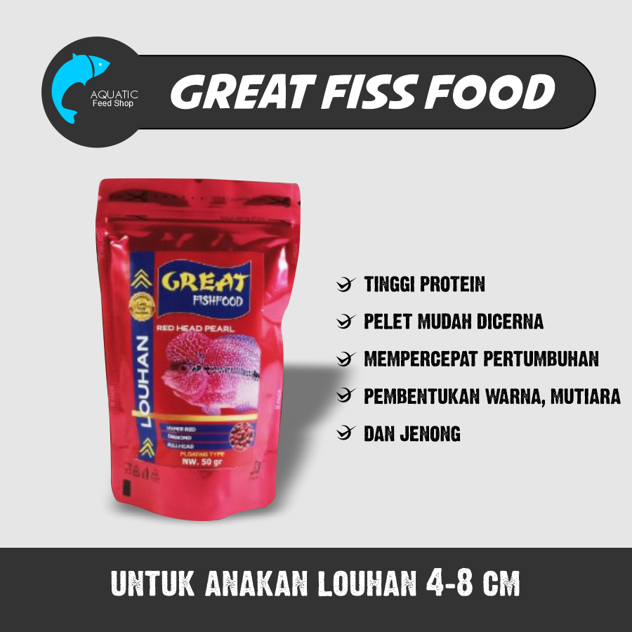 Pelet Burayak Pakan Anakan Ikan Louhan Jenong 4 - 8 Cm Great Fish Food