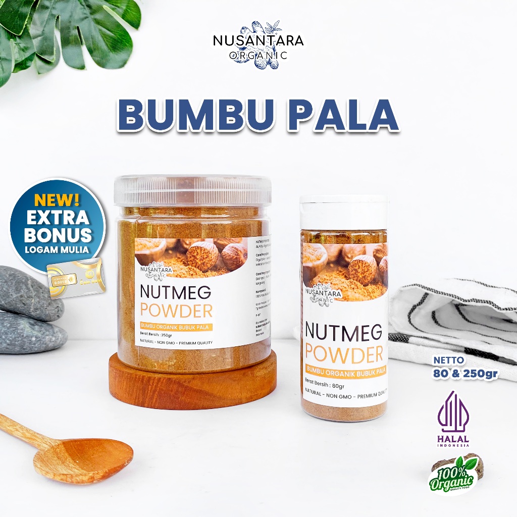 

Nusantara Organic Pala Bubuk Rempah Nutmeg Seasoning Powder Asli Organik Tanpa Tambahan