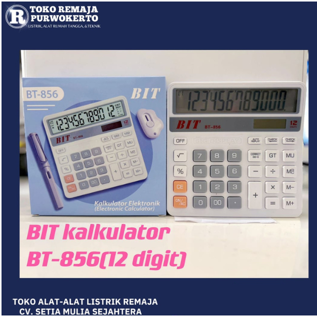 

Kiseki Kalkulator 12 Digit Sudah Termasuk Baterai | Calculator 12 Digits Kalkulator Kiseki BIT 856