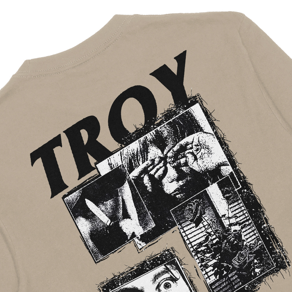 Troy Company Double Sleeve Double Layer Vintage Longsleeve Tshirt Beige Black DESTROY: Defined DS 3165