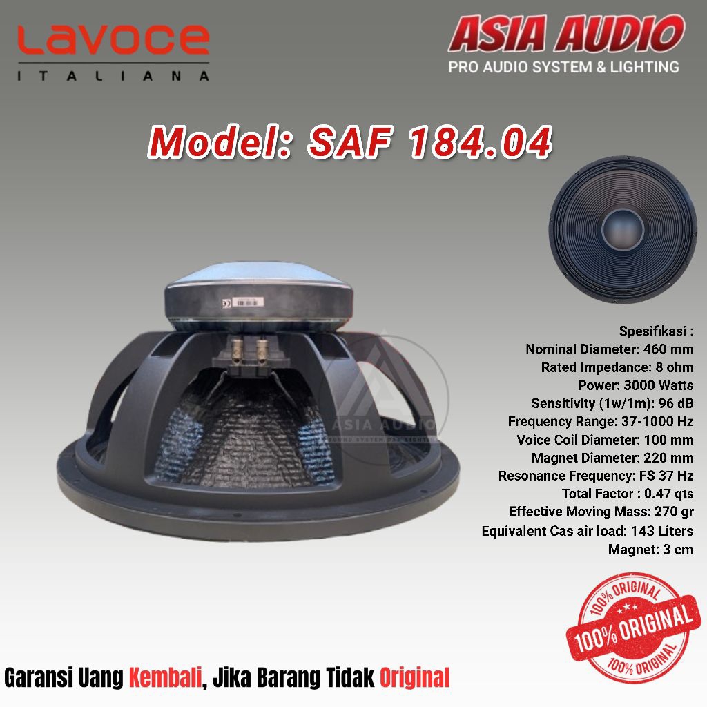 SPEAKER COMPONENT LAVOCE SAF 184.04