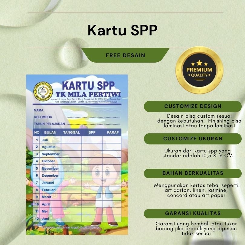 

Kartu SPP Custom: Pembayaran Gampang, Pencatatan Rapi!