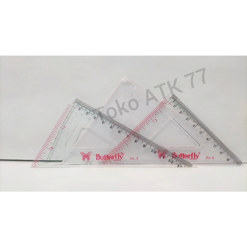 

Penggaris Mistar Butterfly Segitiga No 6 Sama Kaki Siku Datar READY STOCK