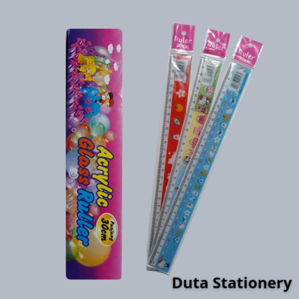 

PENGGARIS FANCY ACRILIC PLASTIK TEBAL PANJANG 30 CM || 12 PCS PENGGARIS