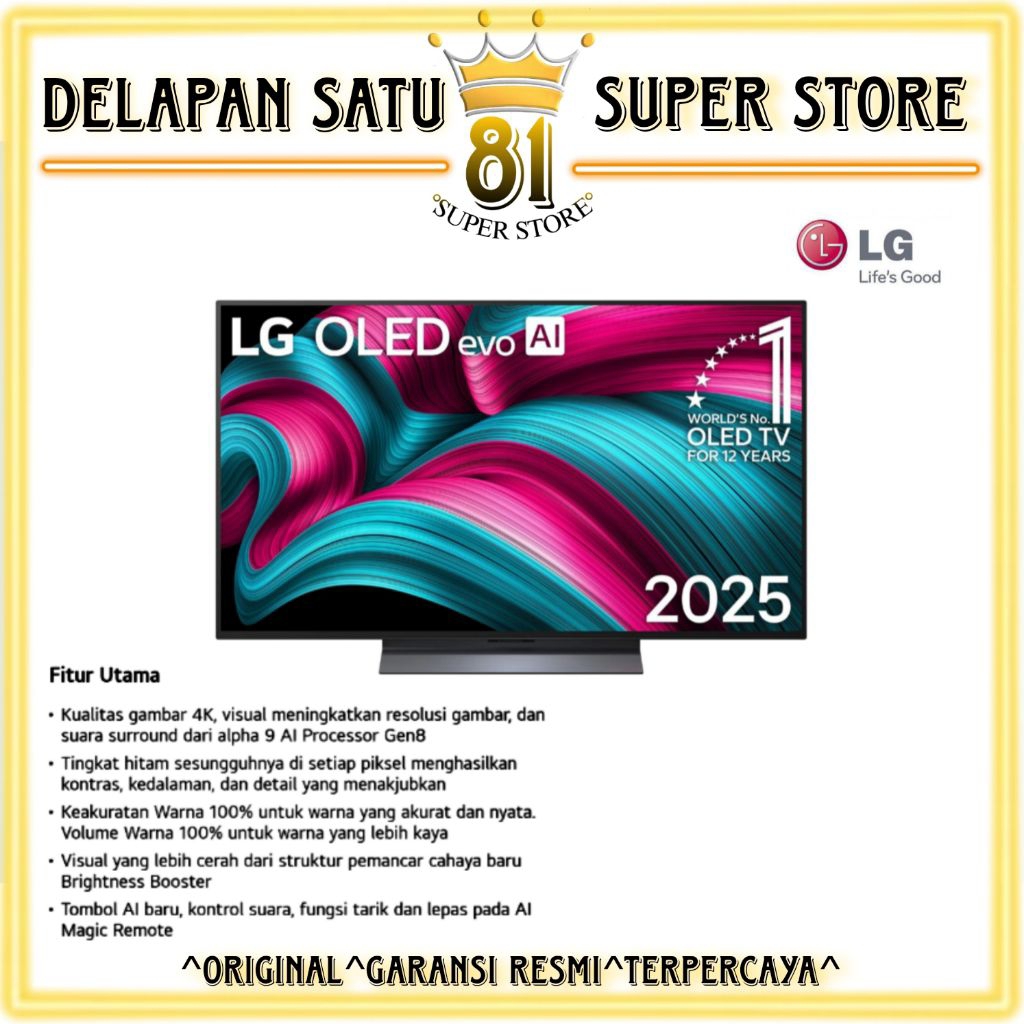 LG OLED EVO 48C5 55C5 65C5 77C5 83C5 SMART TV OLED 48|55|65|77|83 INCH LAYAR 4K UHD HDR NEW SERIES 2