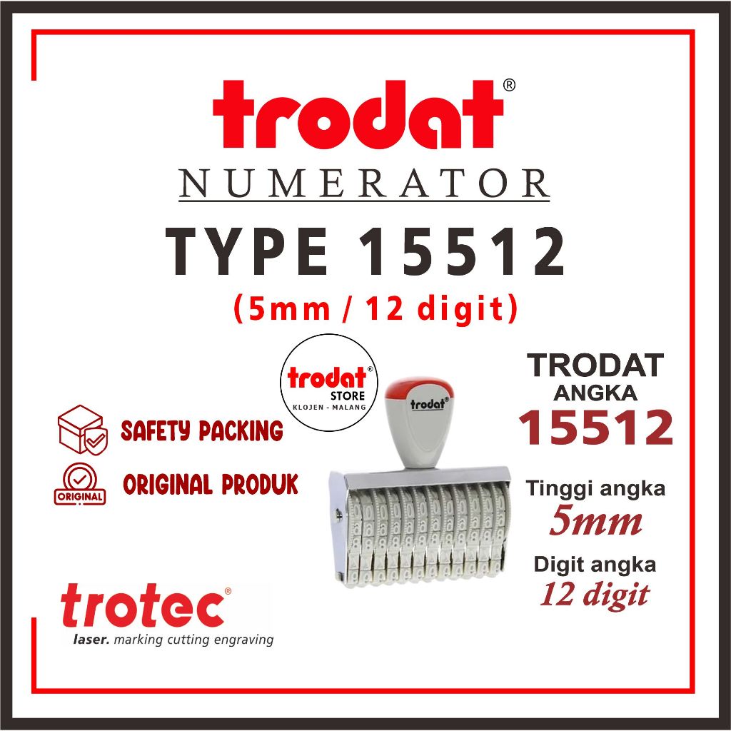 

Stempel Troadat 15512 (5mm 12digit) | STEMPEL TRODAT NUMERATOR (ANGKA DAN SIMBOL BISA DIPUTAR)