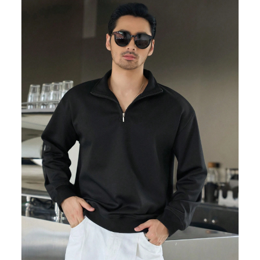 SWEATER HALF ZIPPER  PRIA WANITA PREMIUM SWEATERSHIRT TURTLENECK KERAH POLO