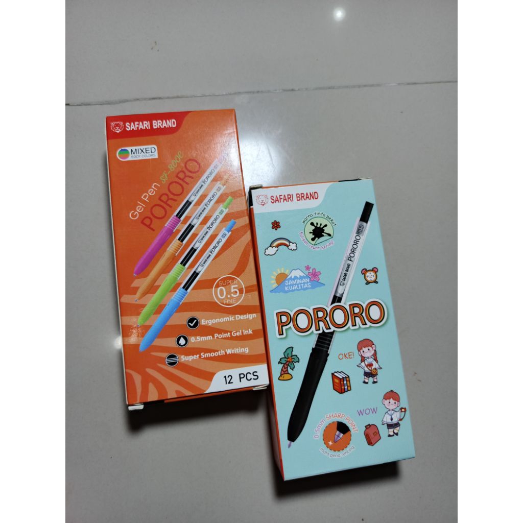 

Pulpen Pororo Safari Bolpoin Jel Black Ink Tinta Hitam 0.5mm