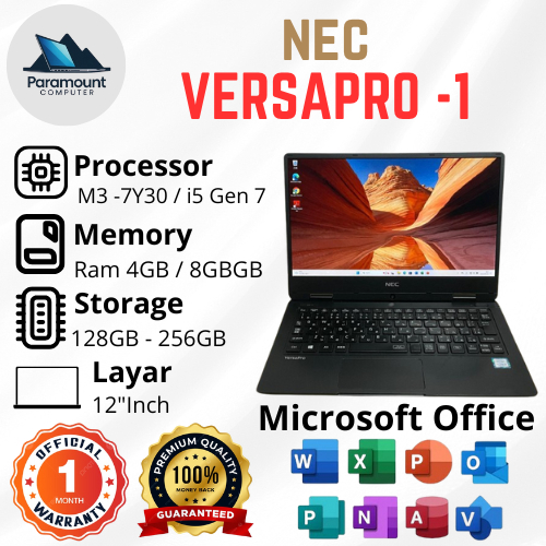 Nec Versapro VH-1 Core  i5 gen 7 Ram 4GB/8GB SSD 128GB/256GB/512GB Layar 12"inch FHD