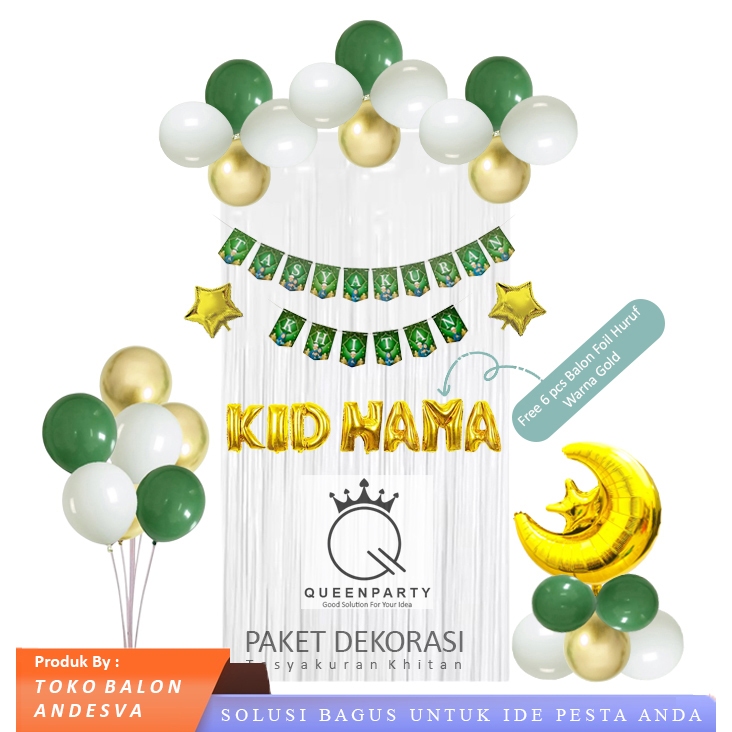 paket dekorasi Tasyakuran Khitan / set balon dekorasi Khitanan Sunatan / Set Dekorasi Sukuran Khitan