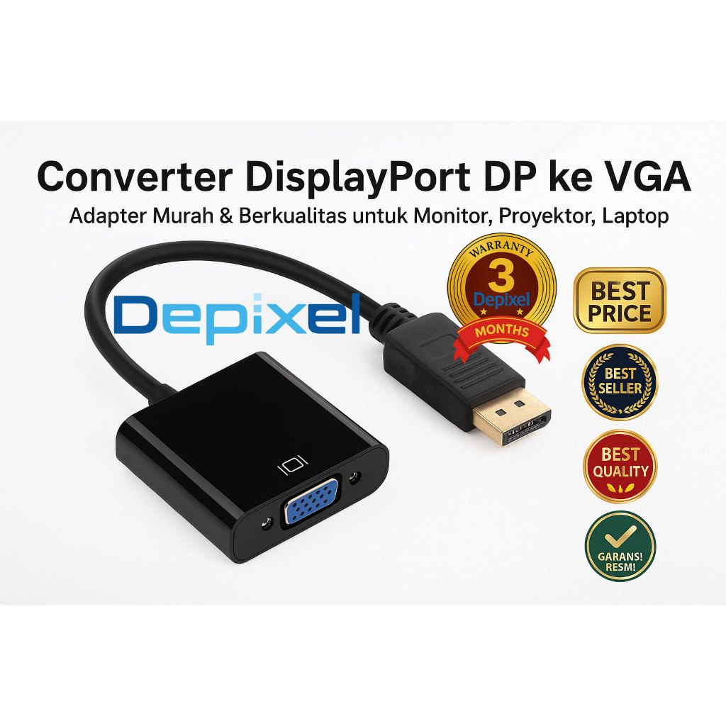 Depixel Converter DisplayPort DP ke VGA 