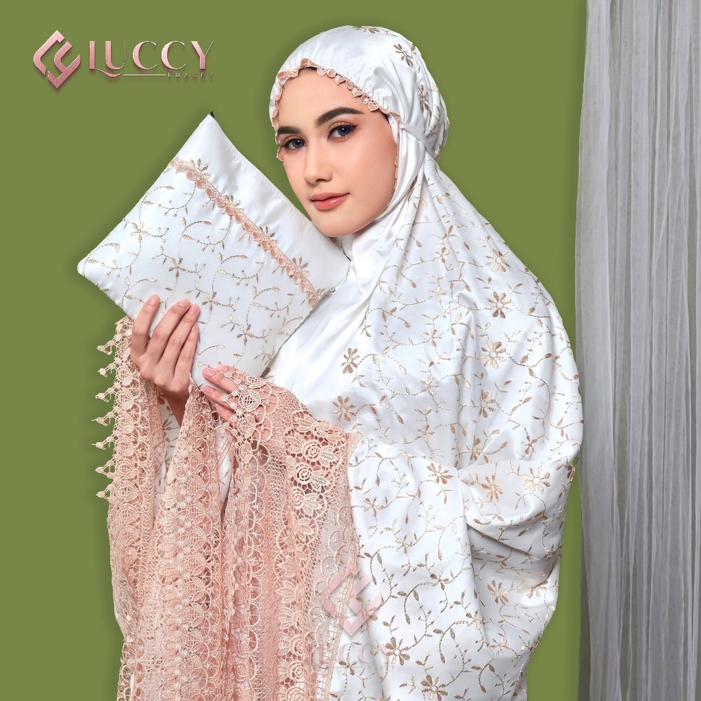 LUCCY_LUXURY Mukena Dewasa Sutra Milo Full Bordir Mewah