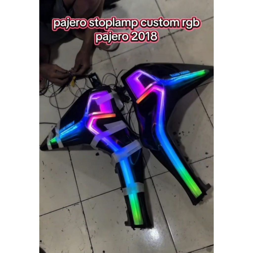 pajero stoplamp custom rgb pajero 2018, bisa custom nama