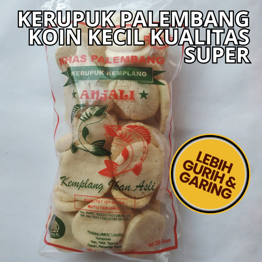 

Kerupuk Kemplang Ikan Asli Khas Palembang Kualitas Super No 1 Ukuran Kecil Berat 200 Gram
