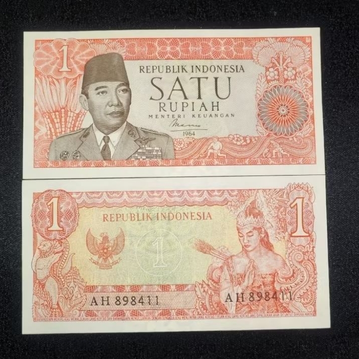 Uang Kuno Indonesia 1 Rupiah Soekarno Tahun 1964 | AUNC