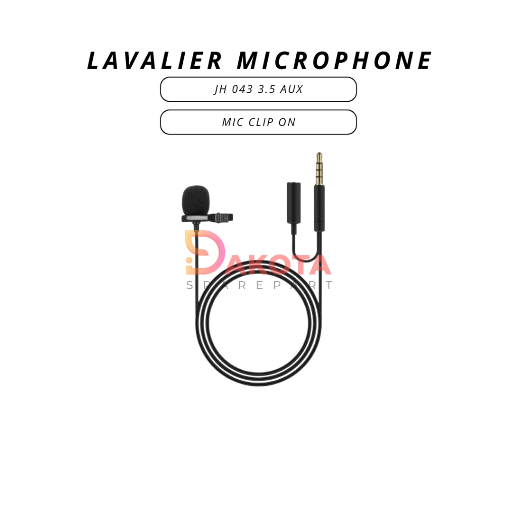 MICROPHONE MIC CLIP ON LAVALIER JH 043 3.5 AUX