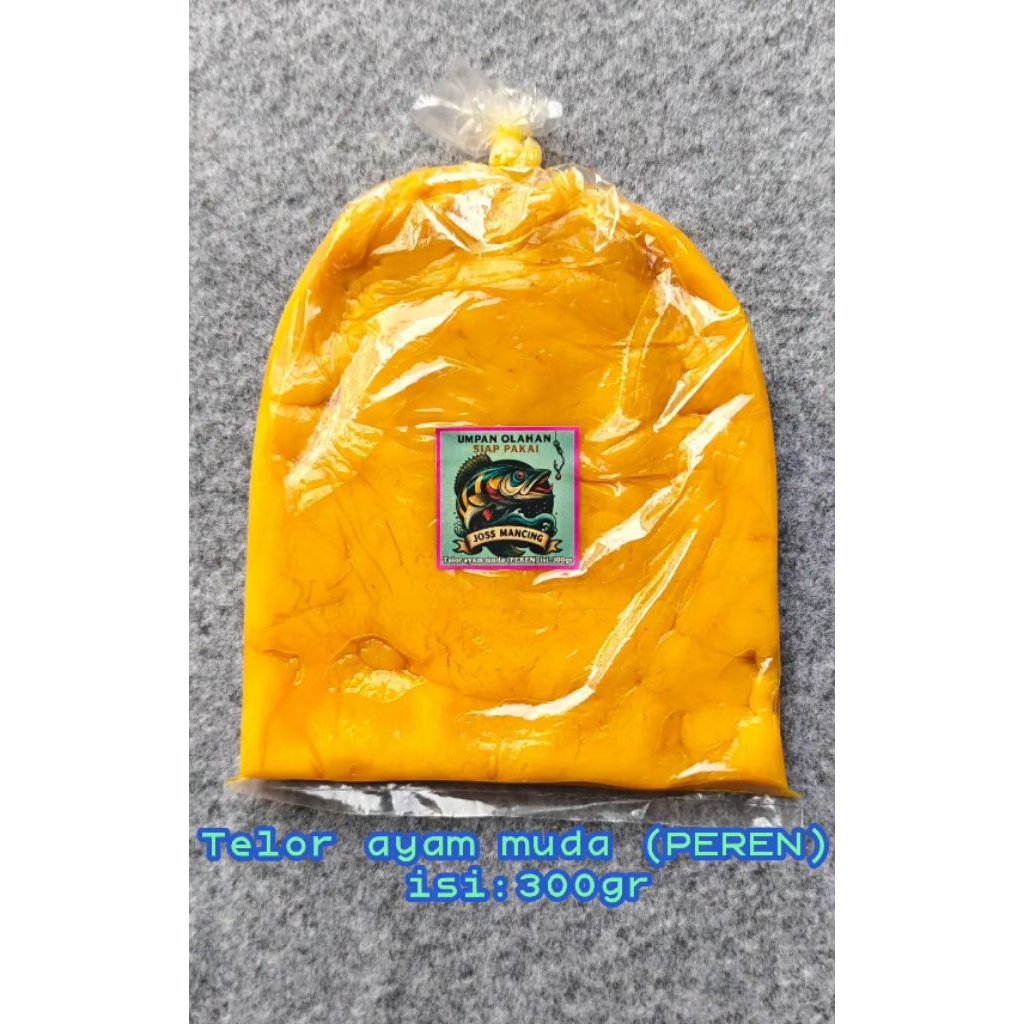 Umpan pancing olahan telor ayam muda (PEREN) siap pakai isi:300gr