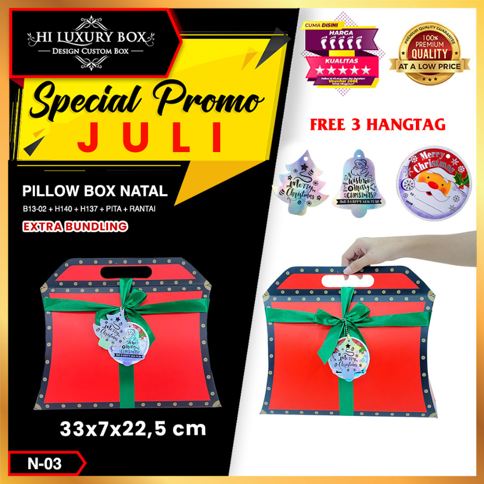 

Gift Box - Pillow Box Natal - Tas Special Merry Christmas - N-03
