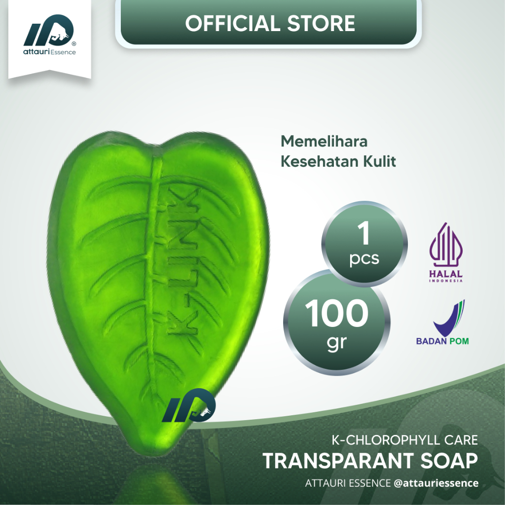 K-Link K-Care Chlorophyll Transparant Soap (100 gr) Sabun Klorofil Sabun K-Link Sabun Mandi Klorofil