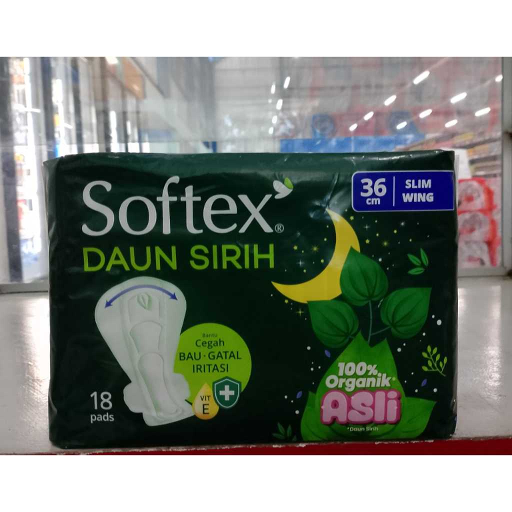 SOFTEX DAUN SIRIH NIGHT 36CM 18PADS / PEMBALUT WANITA BERSAYAP