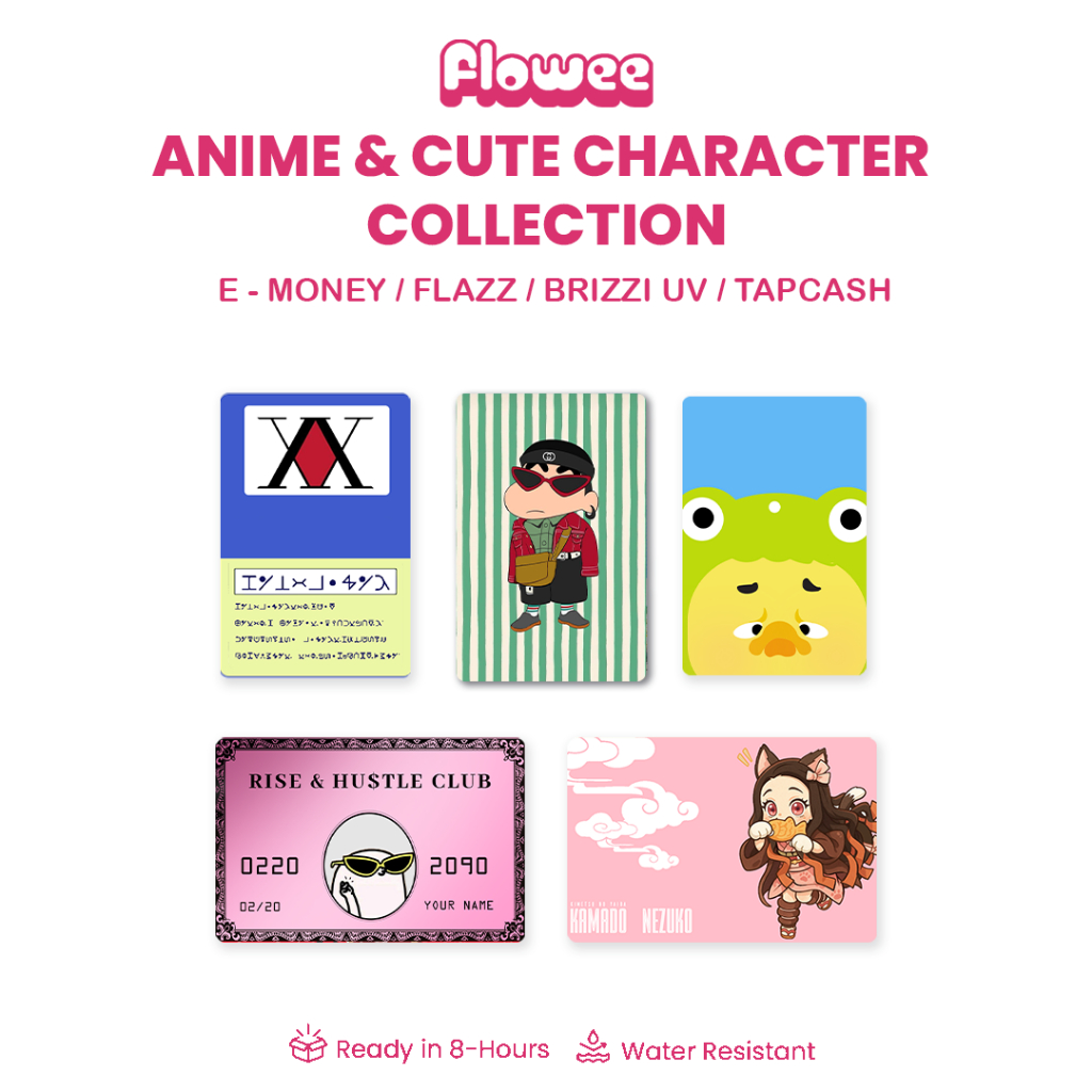 E-Money / E-Toll / Flazz / Brizzi / Tap Cash Custom Kartu Unik Edisi Anime Cute Character Collection