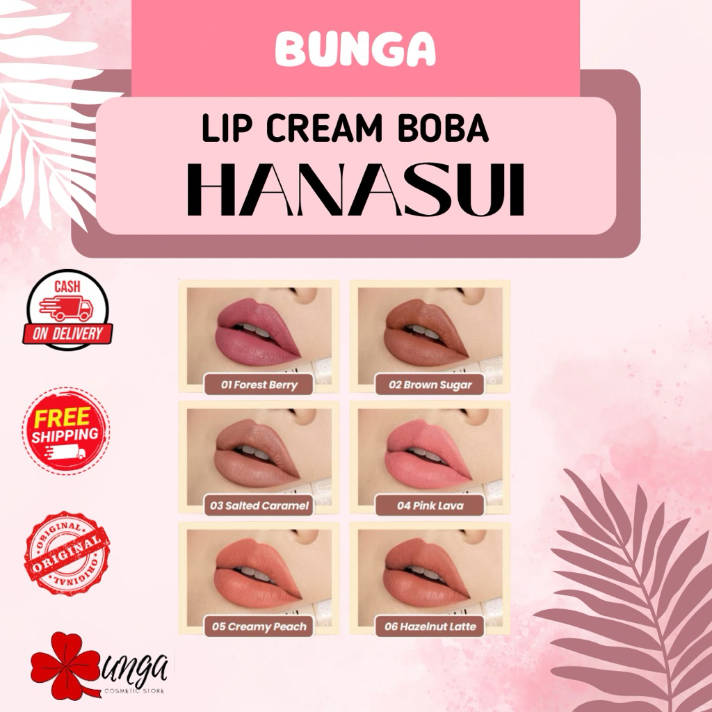 BUNGA - Hanasui Mattedorable Lip Cream Boba Edition / Hanasui Boba Edition Lip Cream / Lip Cream Han