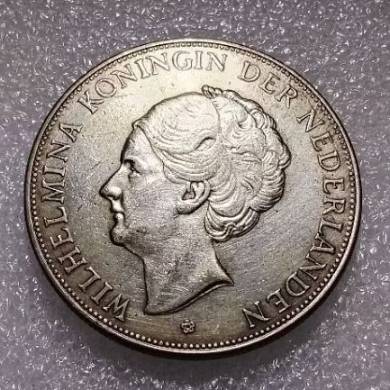 Koin 2,5 G Gulden Wilhelmina 1919
