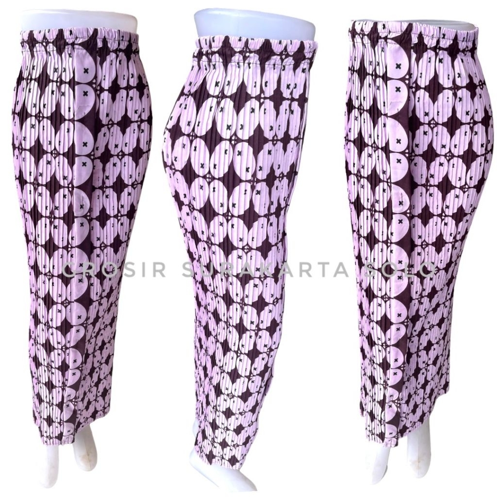 Rok Plisket Batik Kawung New /Rok kondangan /Rok wiru
