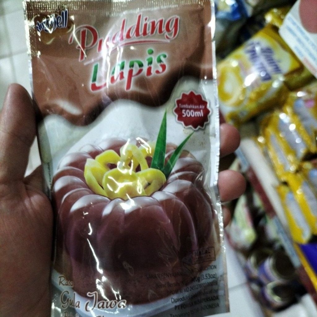 

nutrijell pudding lapis rasa gula Jawa dan cocopandan /puding