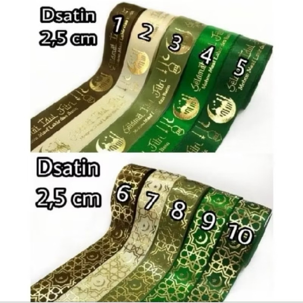

1 YARD (90 CM) BUKAN 1 Meter - PITA GROSGRAIN TULISAN IDUL FITRI | PITA LEBARAN | PITA IDUL FITRI SABLON